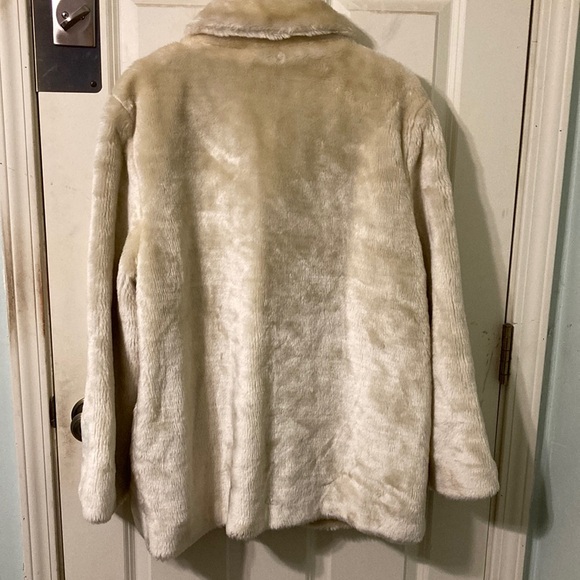 Super Soft Beige Blond Teddy Fur Coat Jacket XL - Picture 4 of 8